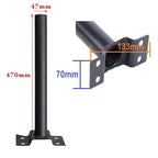 Montāžas metāla galva Ø47mm ielu apgaismojumam 500mm