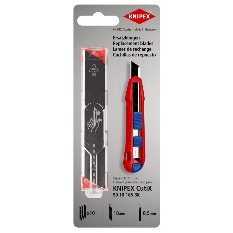 Rezerves asmeņi 18 mm (10 gab.) priekš KNIPEX 9010165BK