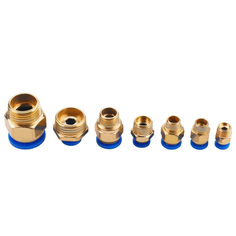 Vītņoto pneimatisko ātrsavienotāju komplekts (4–16 mm) (1/8" + 1/4" + 1/2") 72 gab.