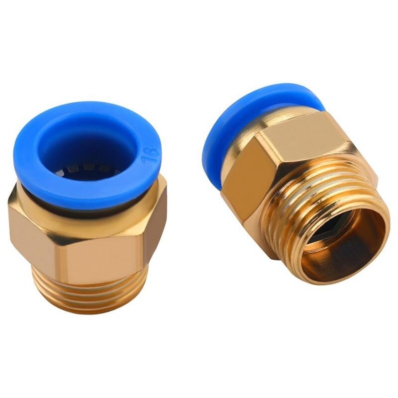 Vītņoto pneimatisko ātrsavienotāju komplekts (4–16 mm) (1/8" + 1/4" + 1/2") 72 gab.