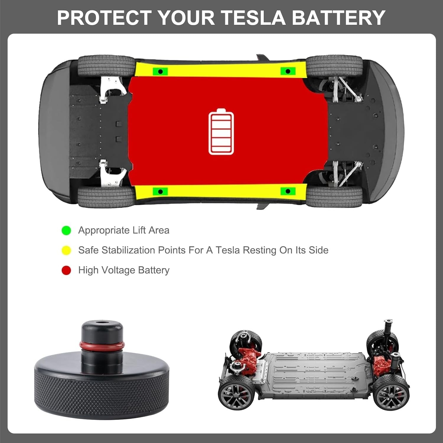 Domkrata paliktņu komplekts 4 gab. Tesla automašīnai