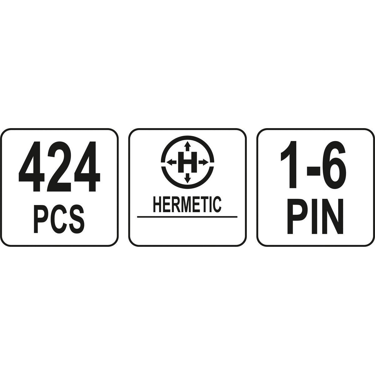 Hermētisku elektrisko savienotāju komplekts (424 gab.)