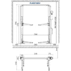 Clearfloor divu statņu pacēlājs ar elektromagnētisko atbrīvošanu, 4,0 t