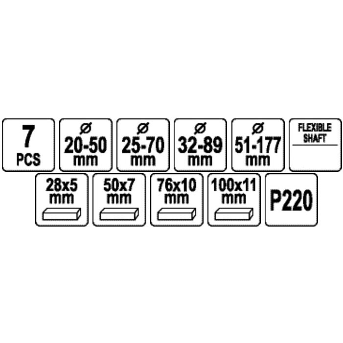 Cilindru asināšanas instrumentu komplekts 20-177mm