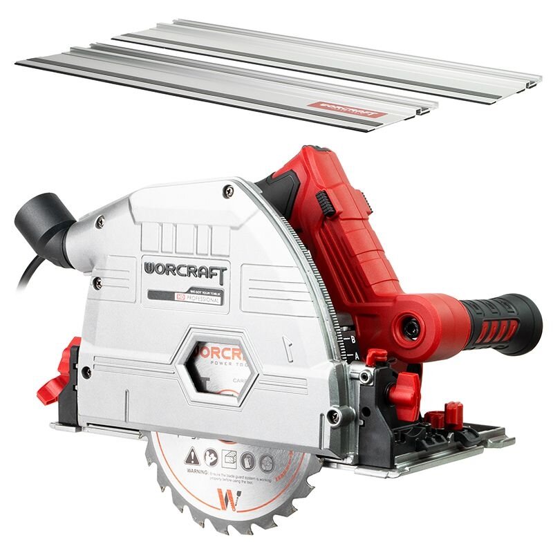 Elektriskais iegremdējamais sliežu zāģis WORCRAFT 165 mm, 1200 W