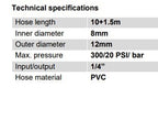 Pneimo PVC šļūtene 11m ar automātisko spoli 53881/53881