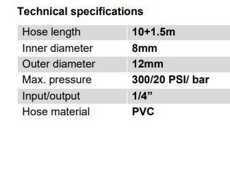 Pneimo PVC šļūtene 11m ar automātisko spoli 53881/53881