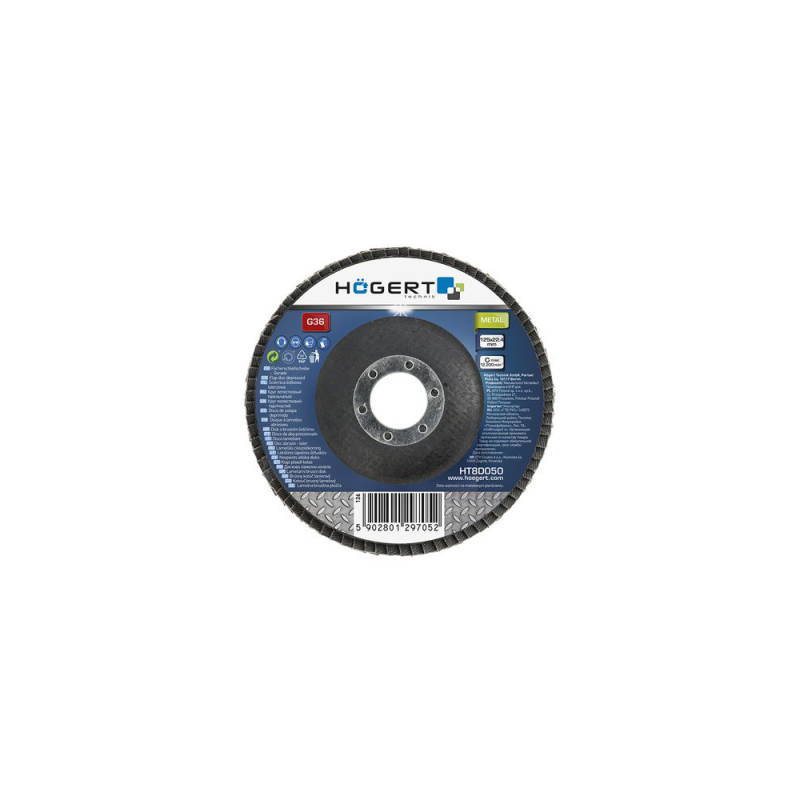 Abrazīvās slīpēšanas disks G60 125 mm metālam