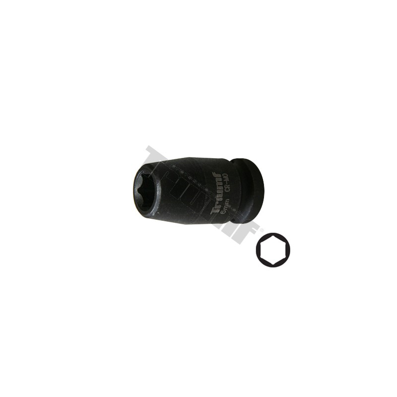 1/4" 12 mm īsa uzgalis / 6 punktu / Cr-Mo