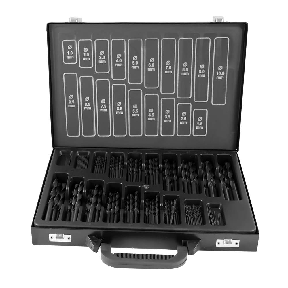 HSS 4241 urbju komplekts 1-10 mm metāla korpusā 53851