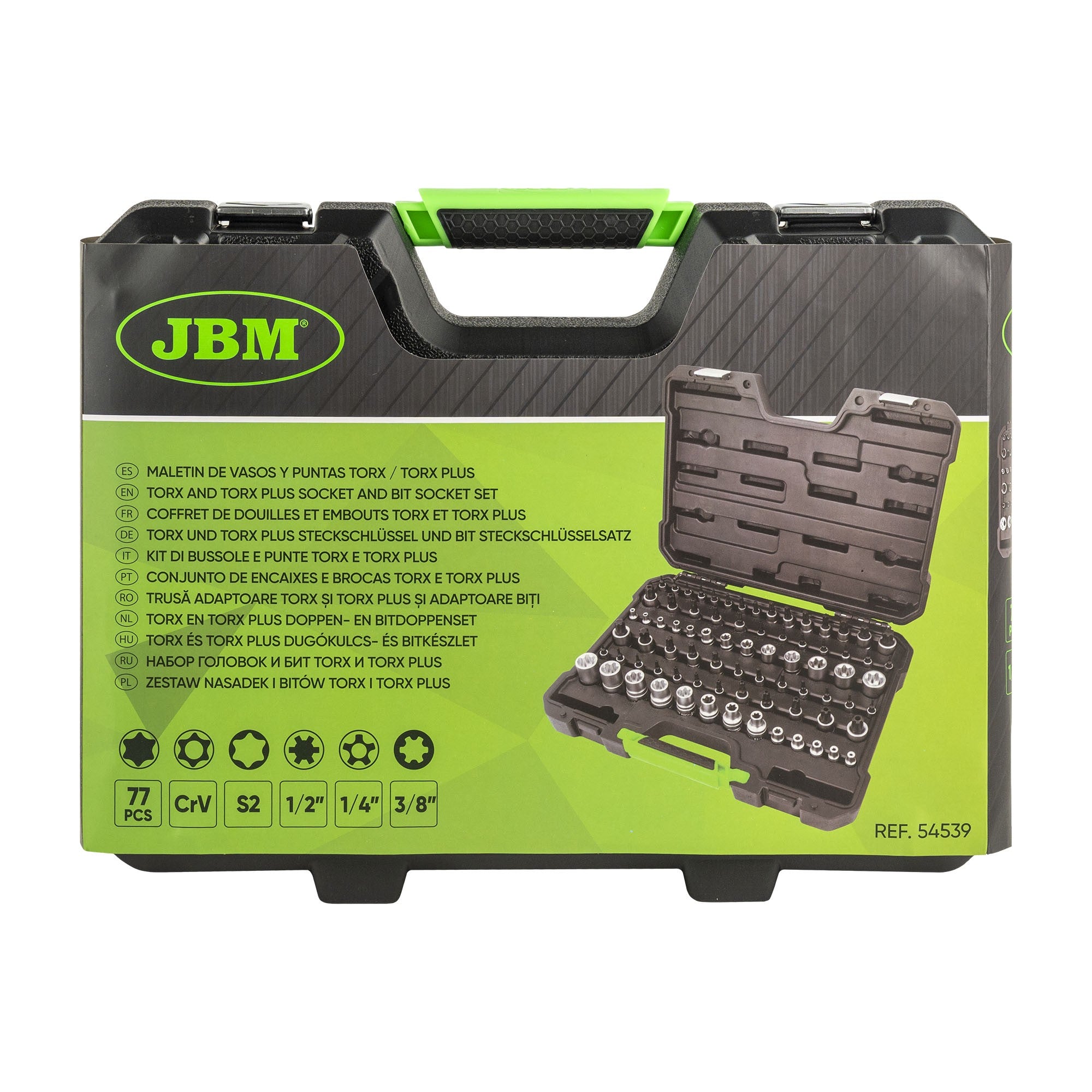 77 daļu Torx/Torx Plus uzgaļu un uzgaļu komplekts 54539
