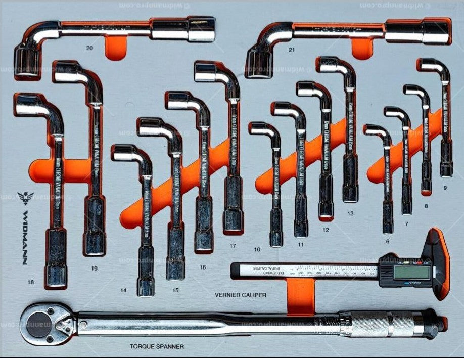 WIDMANN PRO - instrumentu ratiņi ar 7 atvilktnēm un 7 pilniem 241 gab. TCBWF-OR