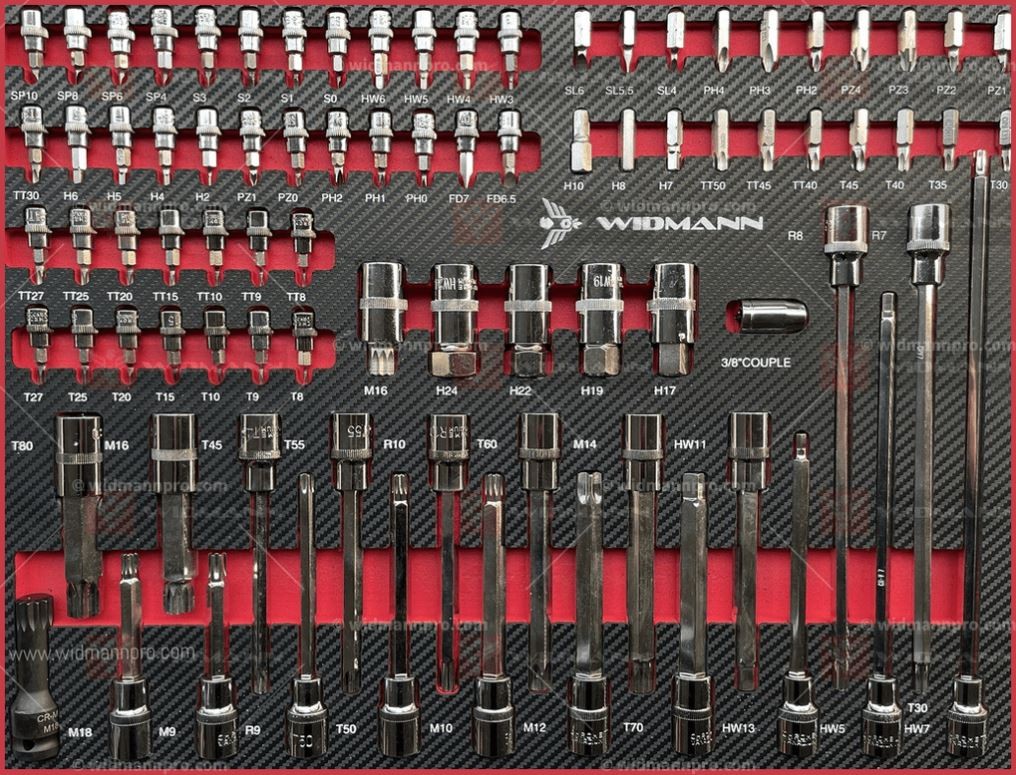 WIDMANN ULTRA TOOLS instrumentu ratiņi - 7 atvilktnes ar 7 pilnām atvilktnēm