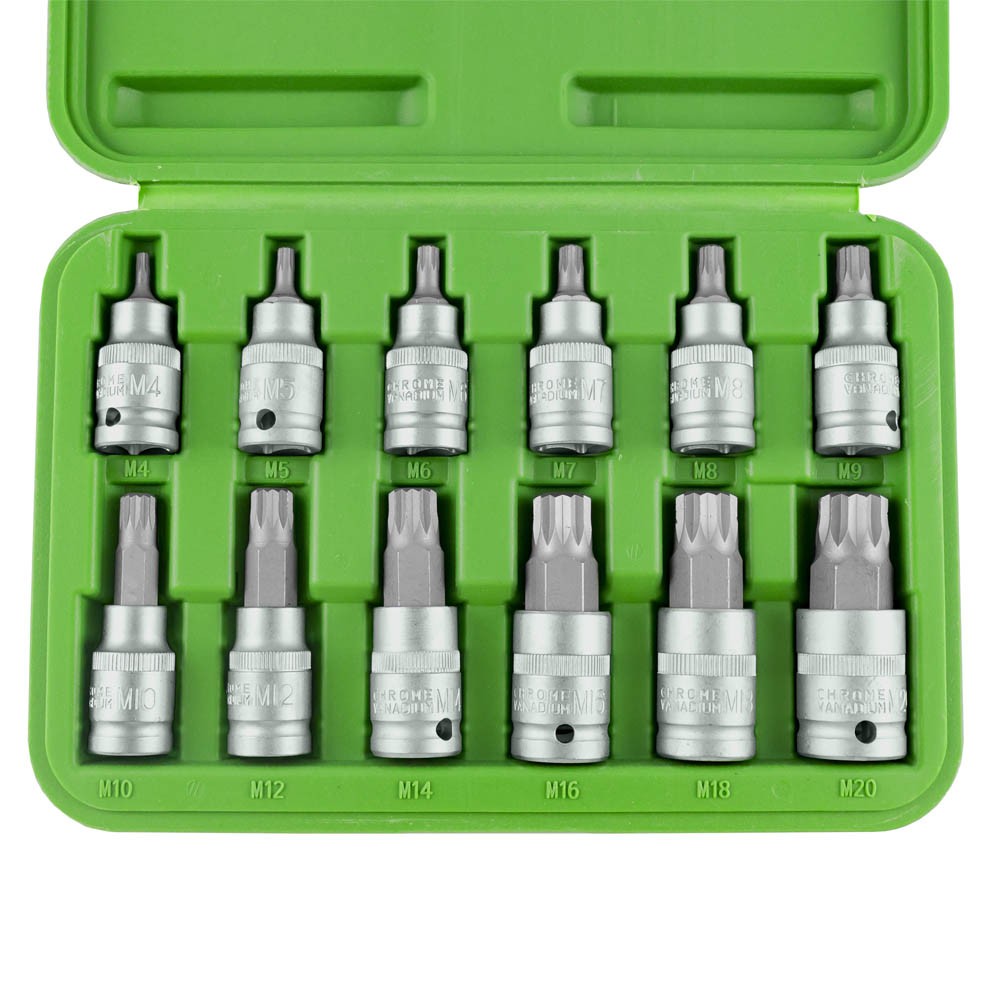 Īspresētu XZN uzgaļu komplekts 1/2", Cr-V, 12 gab. 51384