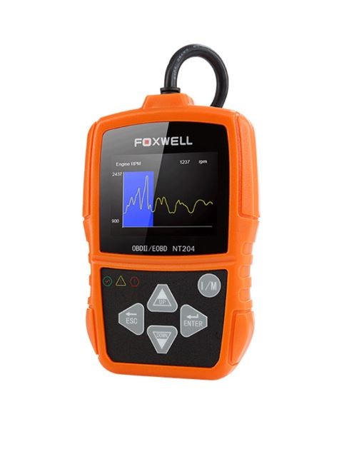OBDII/EOBD kļūdu, parametru un kodu lasītājs Foxwell NT204 ar krāsu ekrānu