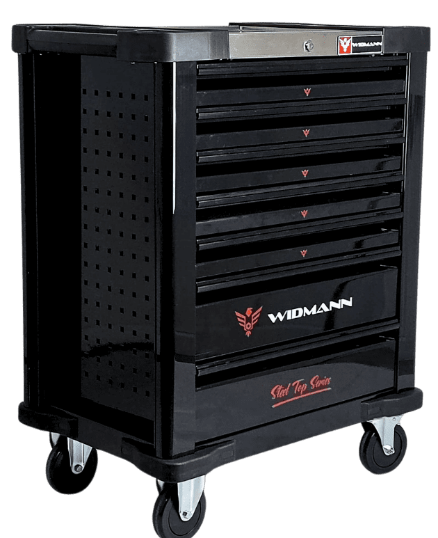 WIDMANN instrumentu ratiņi – 7 atvilktnes ar 6 komplektiem, 272 gab. WM-ST-6BK