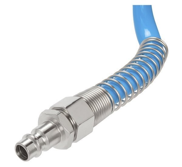 Pneimatiskā spirālveida šļūtene ar uzgaļiem 12x8mm 15m 05-01-45