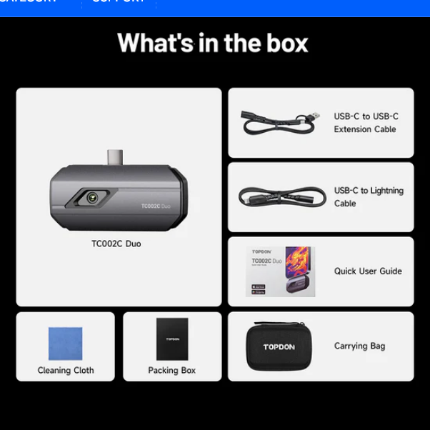 TC002C Duo „Termovizors USB-C iPhone un Android ierīcēm“