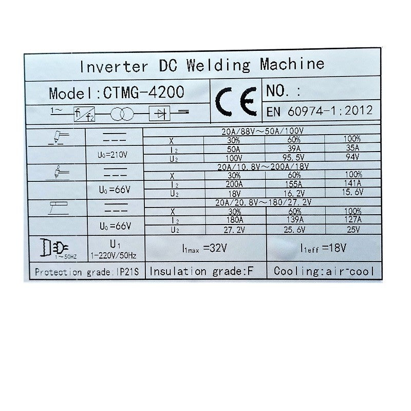 Griešanas-metināšanas iekārta 220V MIG/MAG/HF TIG/MMA 200A, PLASMA 40A