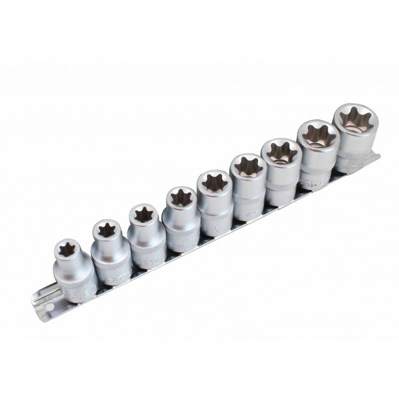TORX-E uzgriežņu atslēgu komplekts ar montāžas sloksni, 9 gab., 954009-2