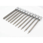Ilgu 3/8" iespiestu TORX uzgaļu komplekts / ar somiņu ratiņiem S-TL1038