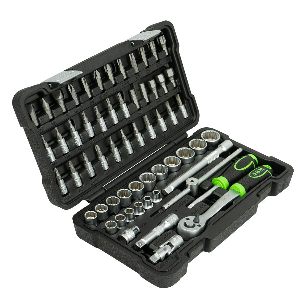 54168 59 daļu 3/8 collu 12 rievu uzgaļu komplekts