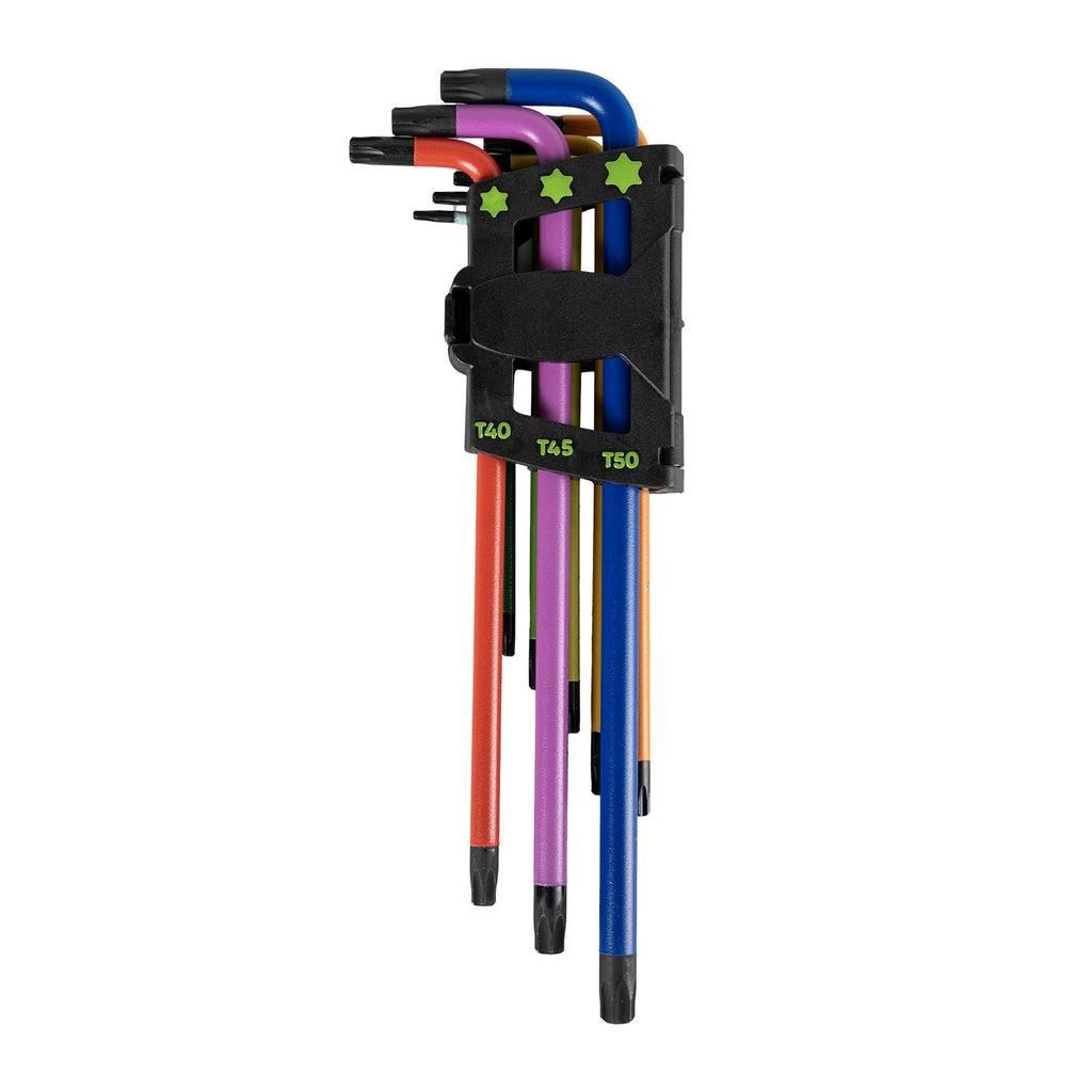 L-veida krāsainu, pagarinātu TORX atslēgu komplekts JBM 54532