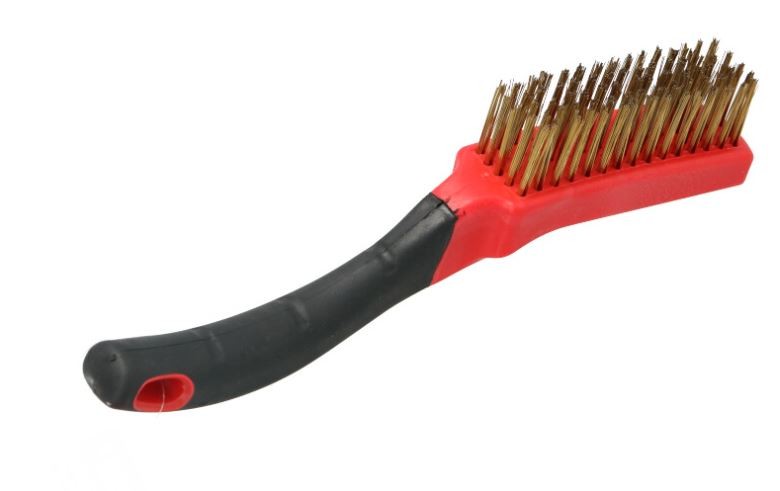 Tērauda birste, pārklāta ar misiņu, ar plastmasas rokturi 260 mm NE00829