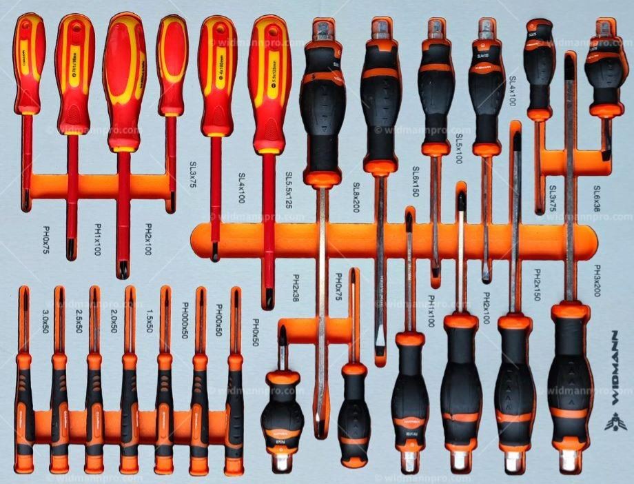 WIDMANN PRO - instrumentu ratiņi ar 7 atvilktnēm un 7 pilniem 241 gab. TCBWF-OR