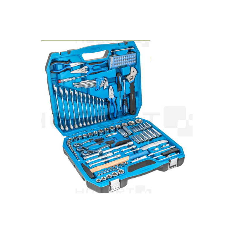 Universāls instrumentu komplekts 1/4+3/8+1/2 CrV Cr-Mo ar piederumiem / 131 daļa HOEGERT HT1R439