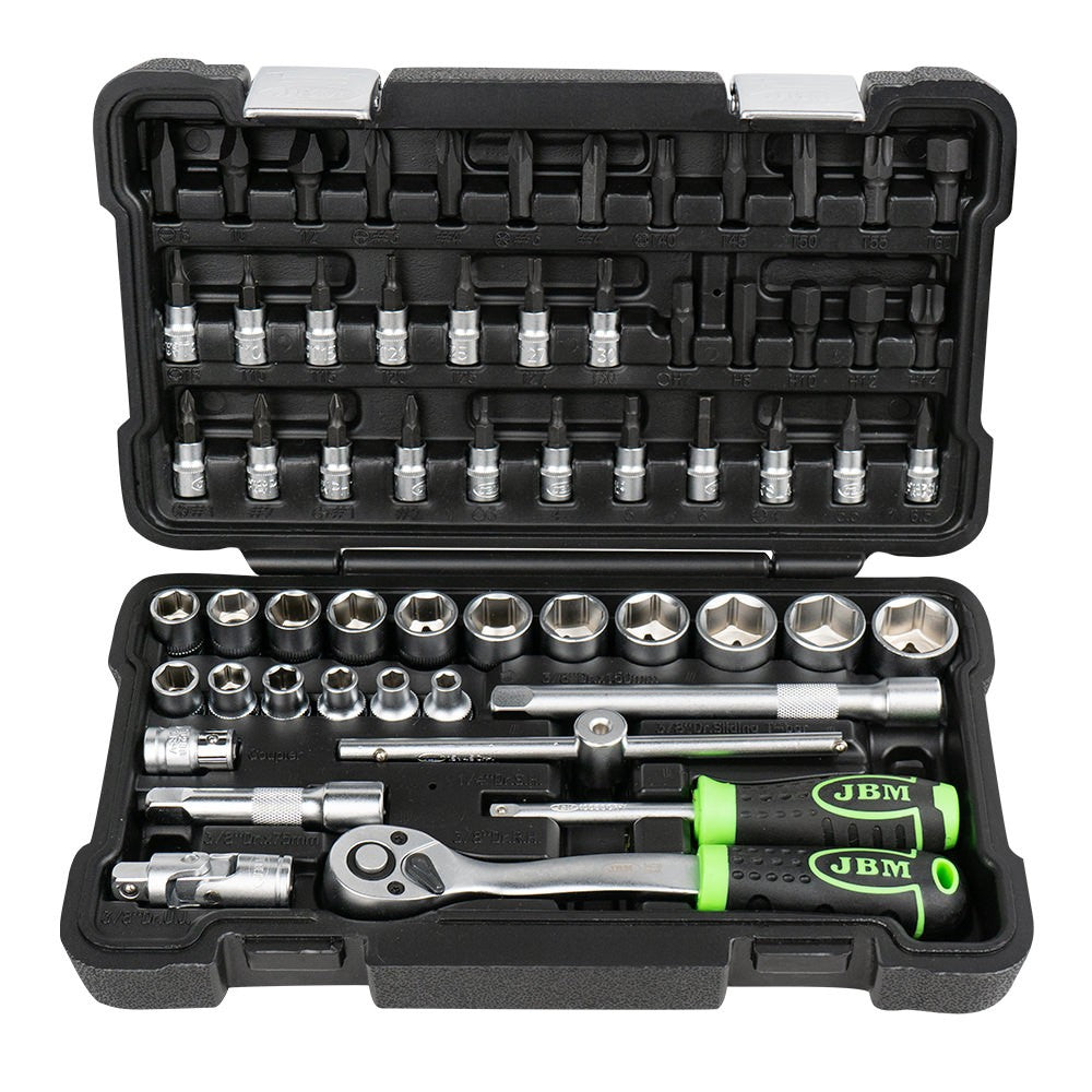 54277 59 daļu 3/8 collu sešstūra galvas instrumentu komplekts, cinkots
