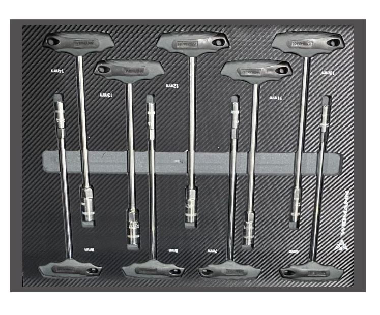 WIDMANN ULTRA TOOLS - instrumentu ratiņi ar 7 atvilktnēm un 7 pilniem 328 gab. TM8-BK