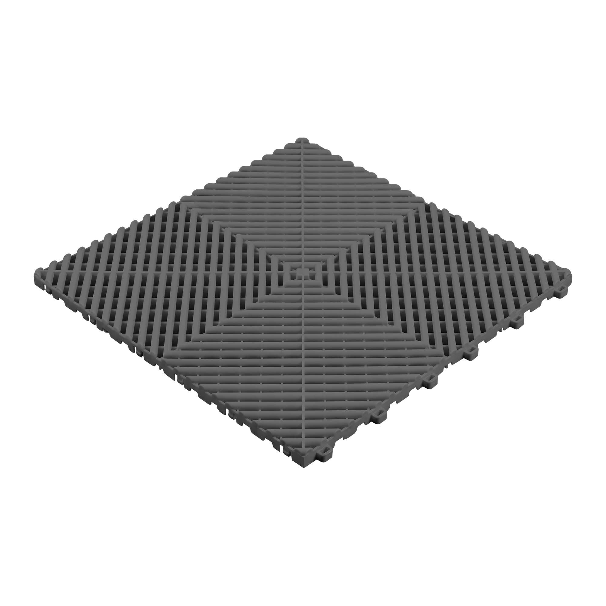 Perforēta PP grīdas flīze, pelēka, 400×400×18 mm (54907)