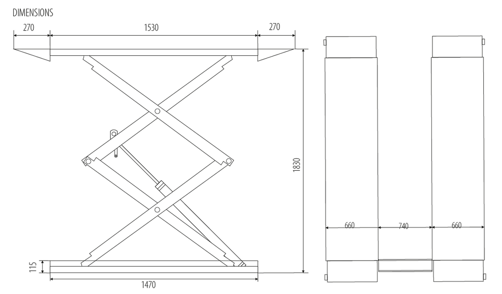 Šķērveida pacēlāja augšējā versija GRUBBER XL-300T