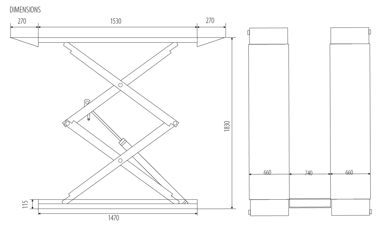 Šķērveida pacēlāja augšējā versija GRUBBER XL-300T