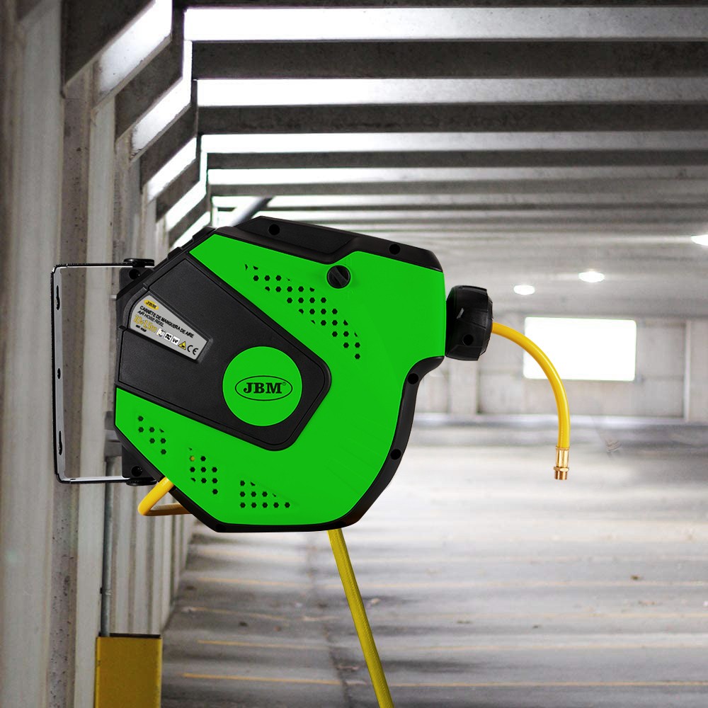 Pneimo PVC šļūtene 10m+1.5m ar automātisko spoli / ar turētāju / iekšējais Ø8 53882