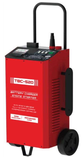 Akumulatora lādētājs ar palaišanas funkciju 12 V un 24 V TBC-520T