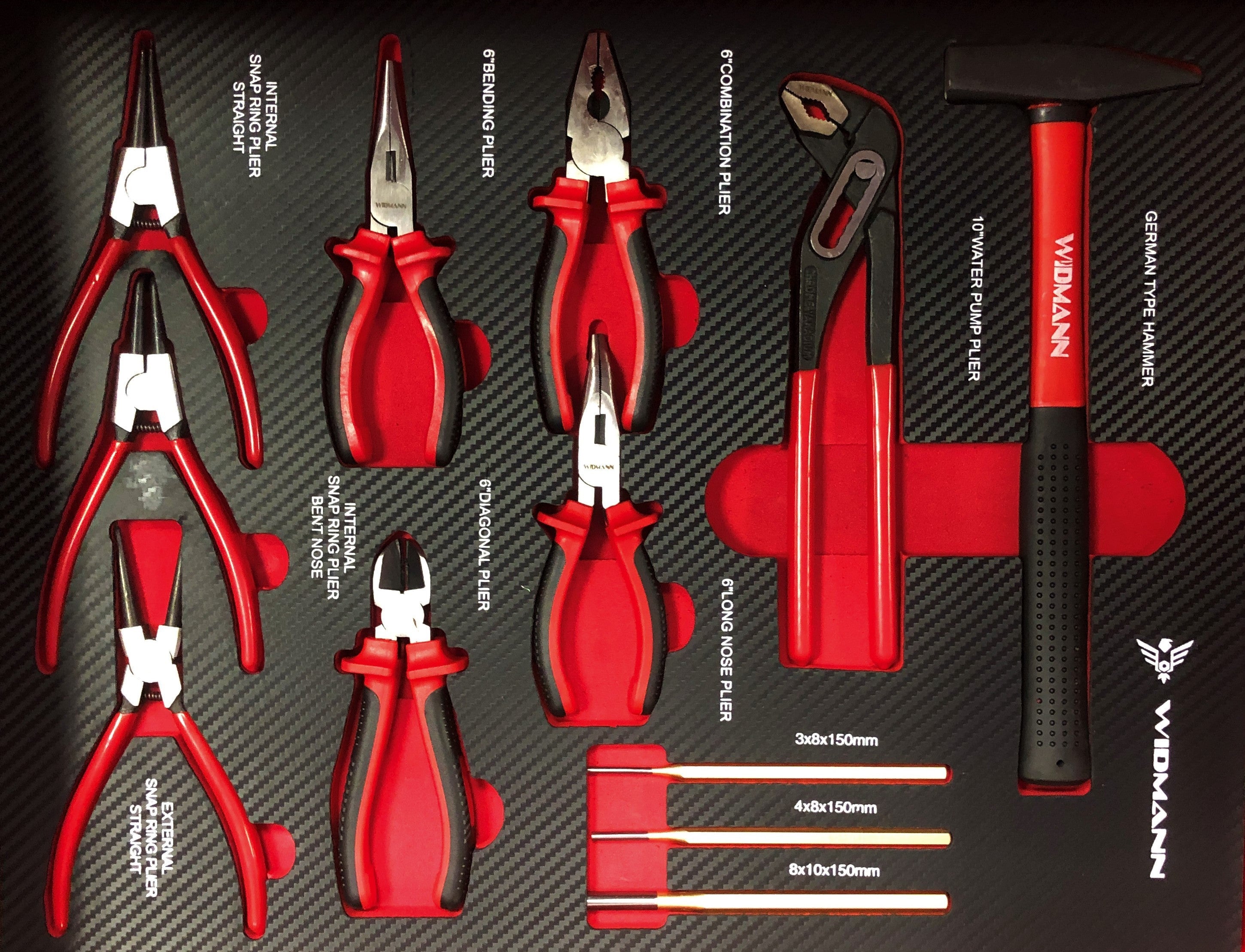 WIDMANN ULTRA TOOLS instrumentu ratiņi - 7 atvilktnes ar 7 pilnām atvilktnēm