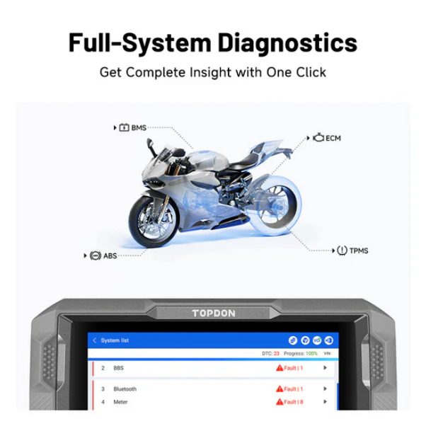 Motociklu diagnostikas iekārta „TOPDON UltraDiag Moto“