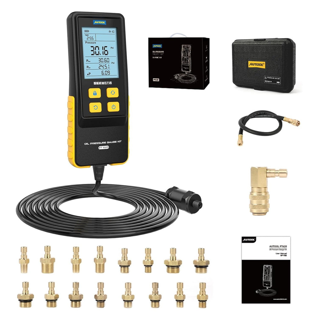 PT620 AUTOOL digitālais eļļas spiediena mērītājs automašīnām, 0–426,6 PSI