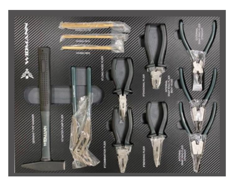 WIDMANN ULTRA TOOLS - instrumentu ratiņi ar 7 atvilktnēm un 7 pilniem 328 gab. TM8-BK