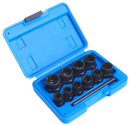 Speciālo uzgaļu komplekts bojātu skrūvju izgriešanai, 11 gab. / 3/8" / 10–19 mm S-TS11X/S-90162