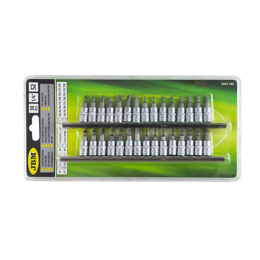 52908 30 daļu 1/4 collu uzgaļu komplekts