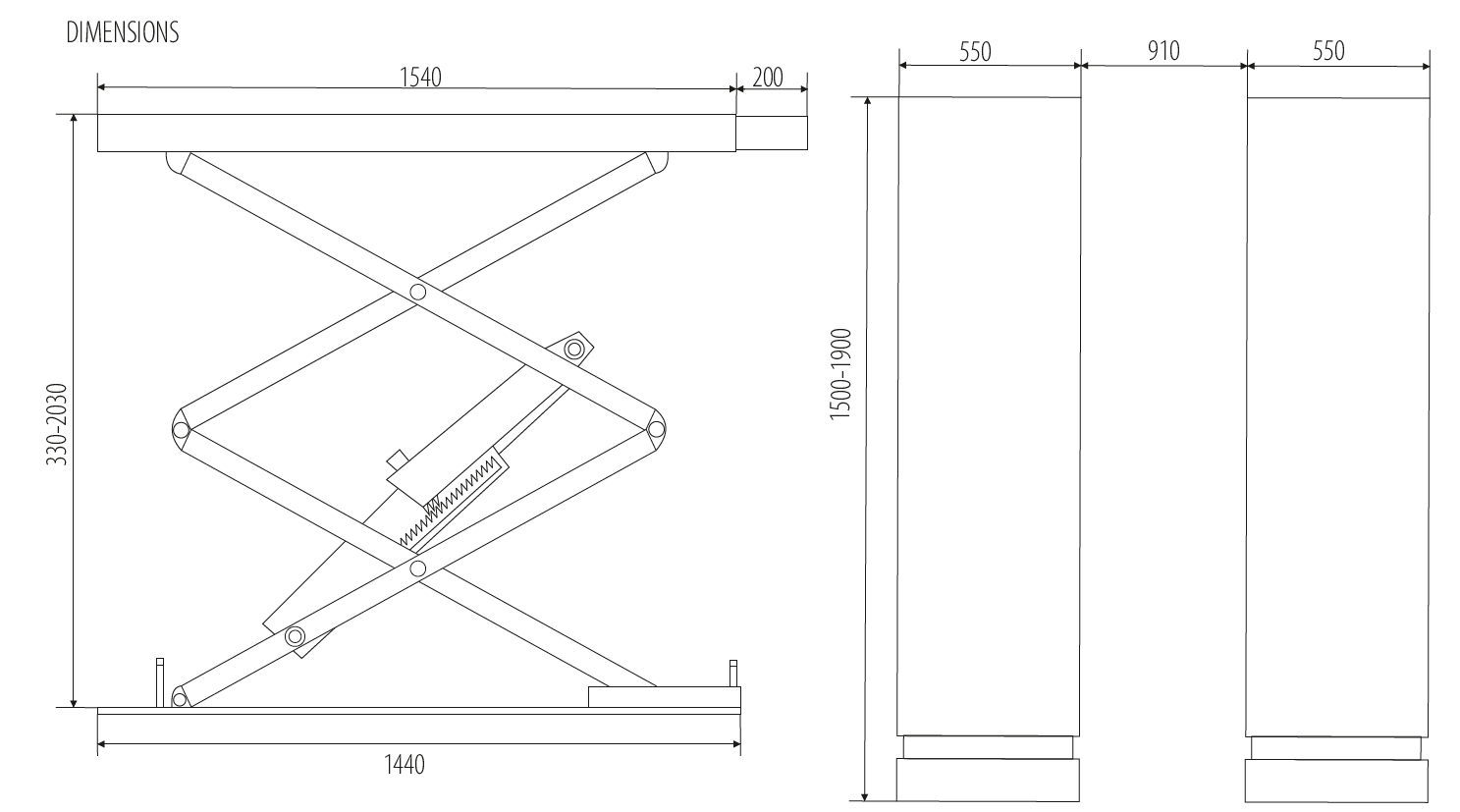 Šķērveida pacēlājs dziļai lietošanai GRUBBER XL350I-T