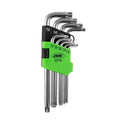 L-veida garo atslēgu komplekts TORX-star 9 gab. T10-T50 53739