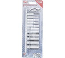 12 punktu garo uzgaļu komplekts 1/4" / 4-13 mm ar stiprinājuma siksnu