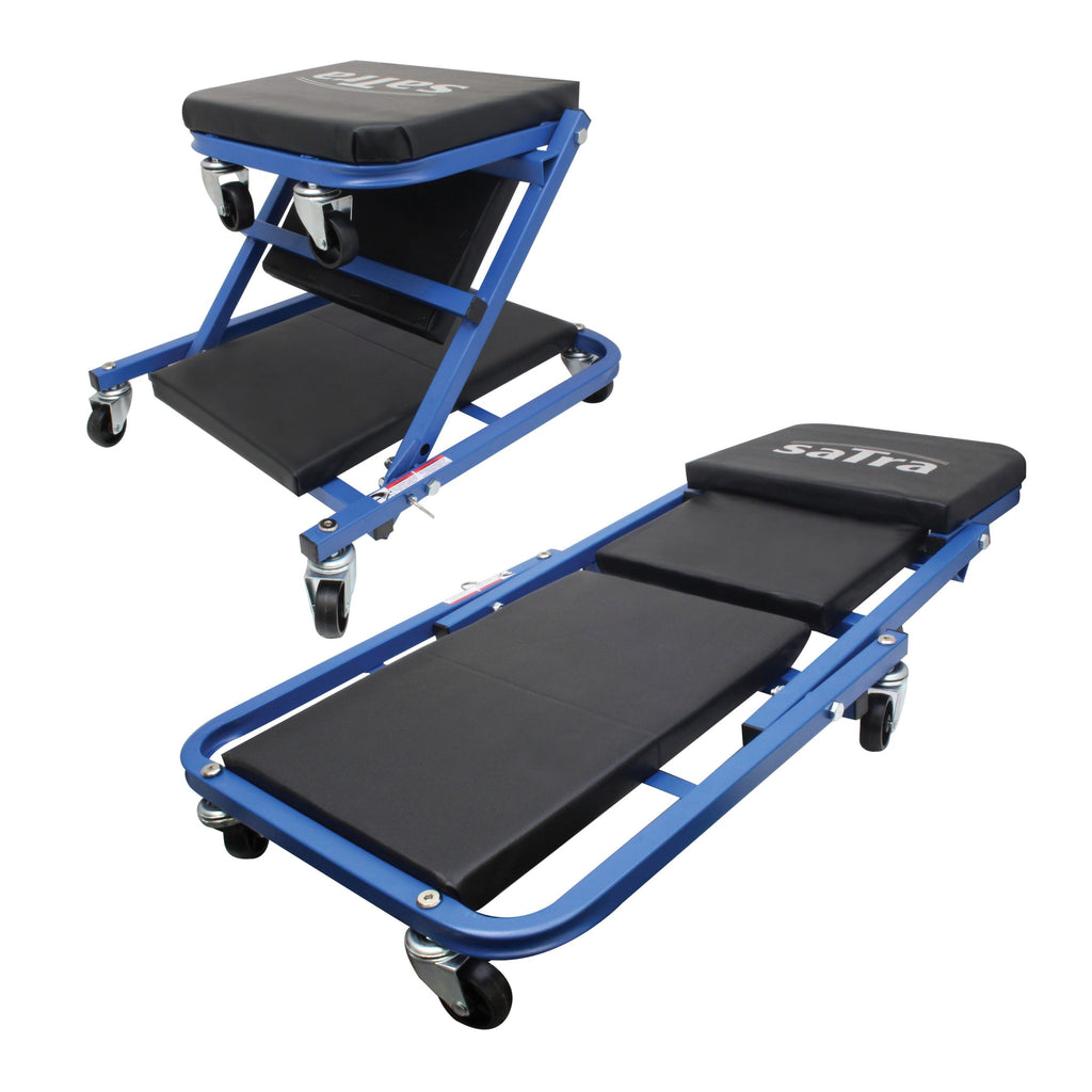 2-in-1 mechaniko vežimėlis ir dirbtuvių kėdutė S-90079