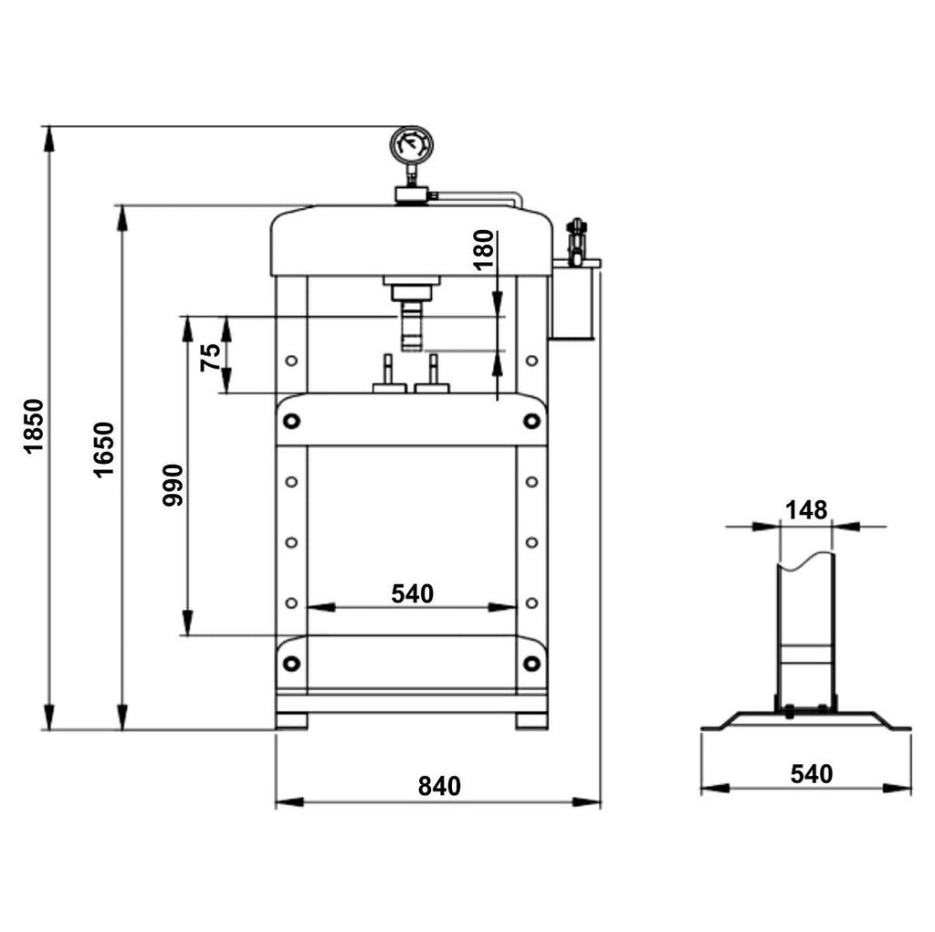 Pneimohidrauliskās preses 30T SNIT SP-30AEM