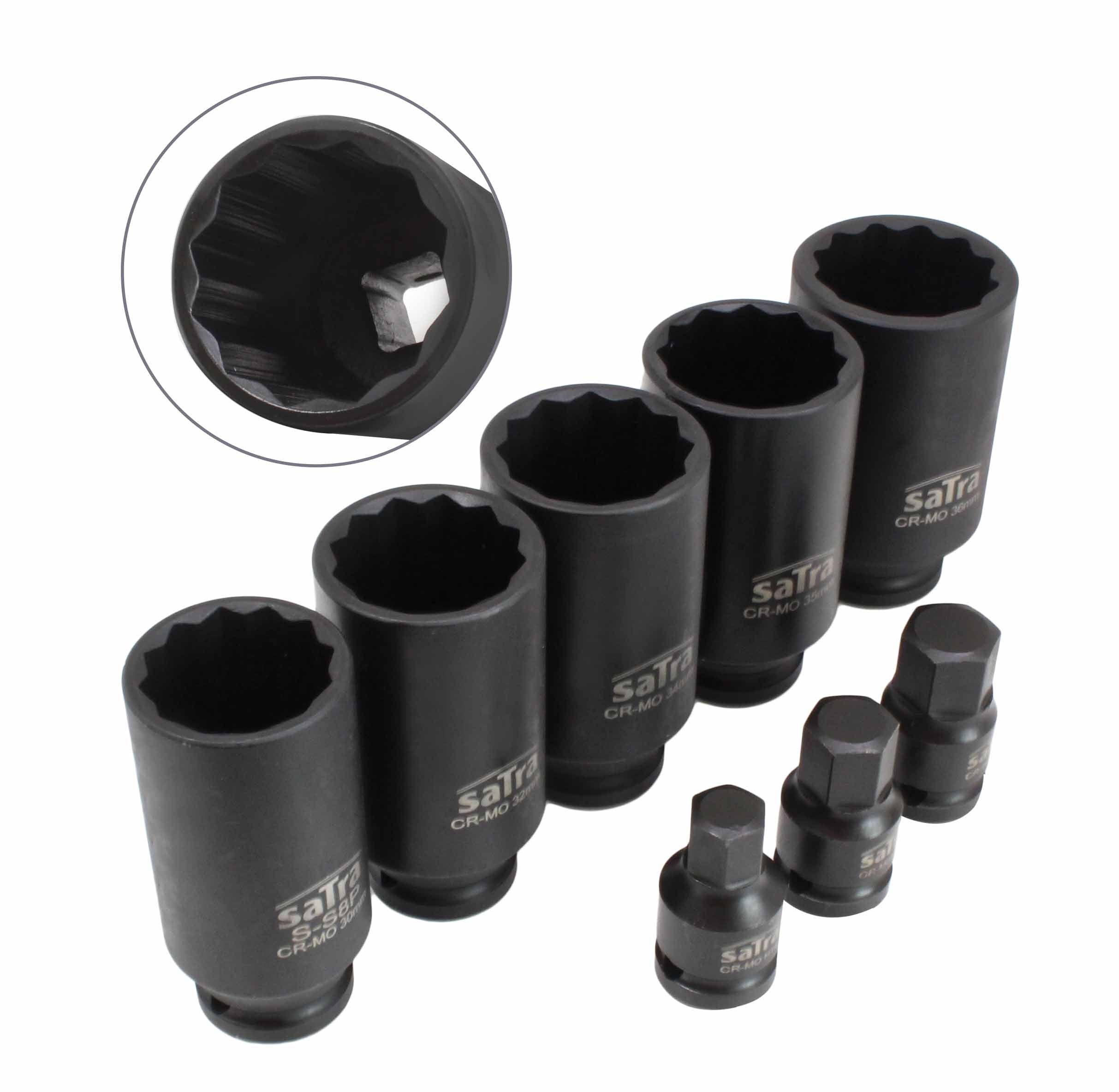 1/2″ 12 leņķu garo uzgaļu komplekts, 8 gab. (S-S8P)