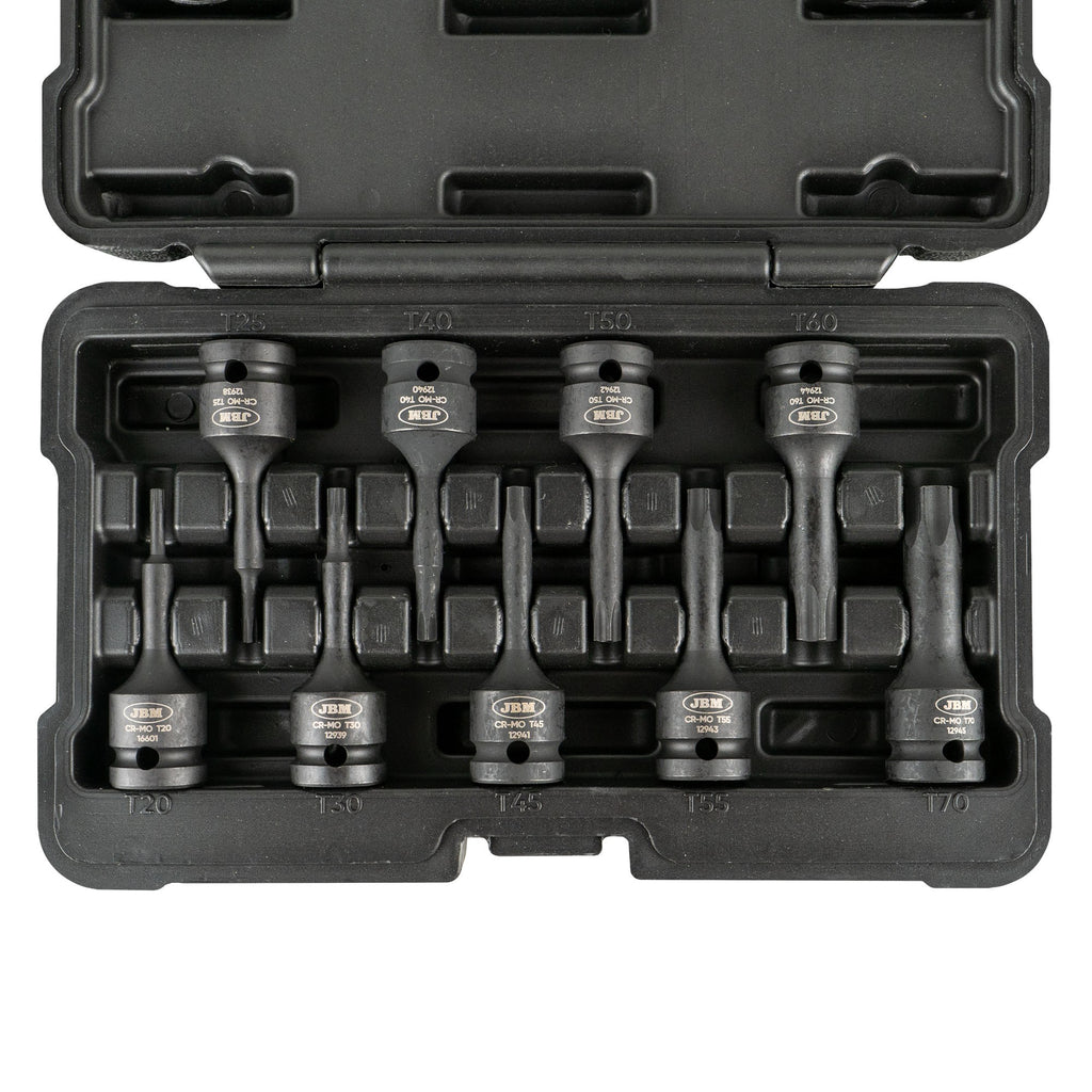 1/2 TORX triecienuzgriežņu komplekts T20-T70 9 gab. 52340
